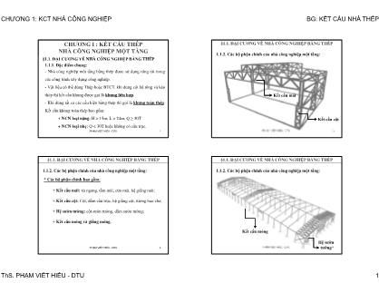 Bài giảng Kết cấu nhà thép - Chương I: Kết cấu thép nhà công nghiệp một tầng - Phạm Viết Hiếu