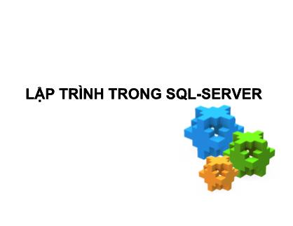 Bài giảng Lập trình trong SQL & Server