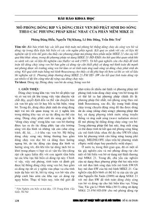 Mô phỏng dòng rip và dòng chảy ven bờ phát sinh do sóng theo các phương pháp khác nhau của phần mềm MIKE 21