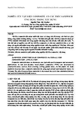 Nghiên cứu vật liệu composite có cấu trúc Sandwich. Ứng dụng trong xây dựng