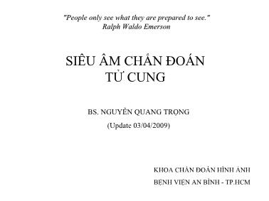 Siêu âm chẩn đoán tử cung - Nguyễn Quang Trọng