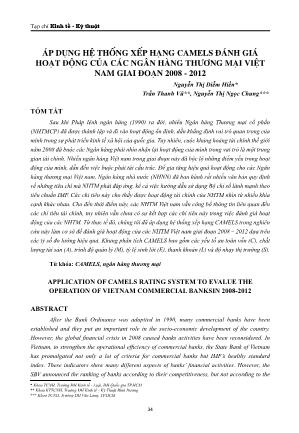 Áp dụng hệ thống xếp hạng Camels đánh giá hoạt động của các ngân hàng thương mại Việt Nam giai đoạn 2008-2012