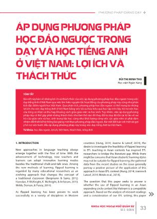 Áp dụng phương pháp học đảo ngược trong dạy và học tiếng Anh ở Việt Nam: Lợi ích và thách thức