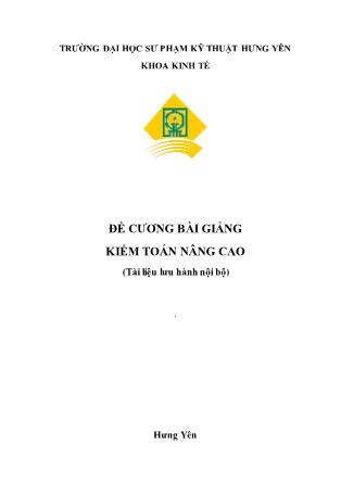 Bài giảng Kiểm toán nâng cao