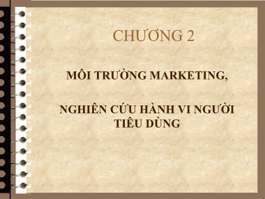 Bài giảng Marketing - Chương 2: Môi trường marketing, nghiên cứu hành vi người tiêu dùng - Trương Thị Bạch Mai