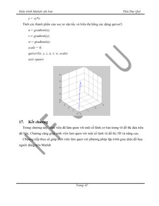 Bài giảng Matlab căn bản - Thái Duy Quý (Phần 2)