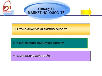 Bài giảng Quản trị marketing - Chương 11: Marketing quốc tế