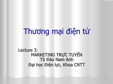 Bài giảng Thương mại điện tử - Lecture 3: Marketing trực tuyến - Đào Nam Anh