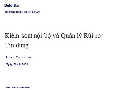 Kiểm soát nội bộ và quản lý rủi ro tín dụng