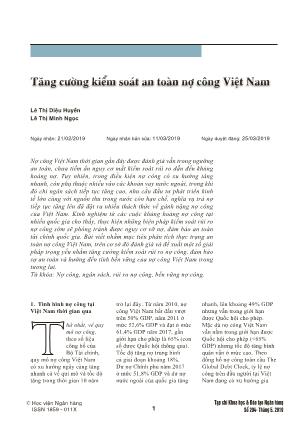 Tăng cường kiểm soát an toàn nợ công Việt Nam