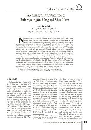 Tập trung thị trường trong lĩnh vực ngân hàng tại Việt Nam