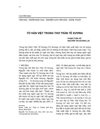 Từ Hán Việt trong thơ Trần Tế Xương