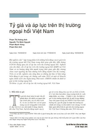 Tỷ giá và áp lực trên thị trường ngoại hối Việt Nam