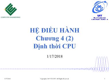 Bài giảng Hệ điều hành - Chương 4: Định thời CPU (Phần 2)