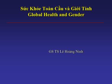 Bài giảng Sức khỏe toàn cầu và giới tính - Lê Hoàng Ninh
