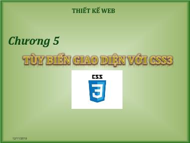 Bài giảng Thiết kế Web - Chương 5: Tùy biến giao diện với CSS3