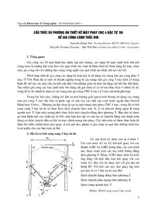 Cấu trúc và phương án thiết kế máy phay CNC 4 bậc tự do để gia công cánh tuốc bin