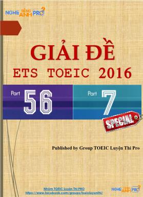 Giải đề ETS TOEIC 2016