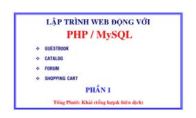 Lập trình Web động với PHP/ MySQL