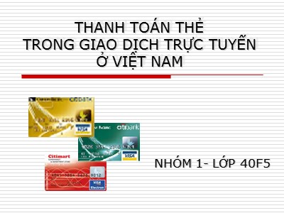 Thanh toán thẻ trong giao dịch trực tuyến ở Việt Nam