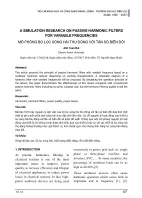 A simulation research on passive harmonic filters for variable frequencies