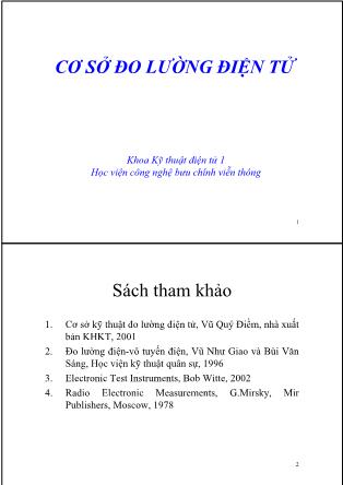 Bài giảng Cơ sở đo lường điện tử (Bản đẹp)