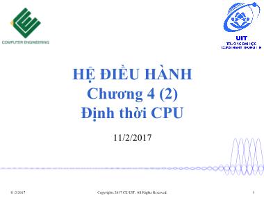 Bài giảng Hệ điều hành - Chương IV: Định thời CPU (Phần 2)