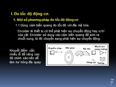Bài giảng Kỹ thuật cảm biến và đo lường - Chương 7: Đo vận tốc, gia tốc, độ rung