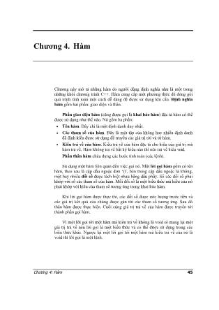 Bài giảng Lập trình hướng đối tượng C++ - Chương 4: Hàm