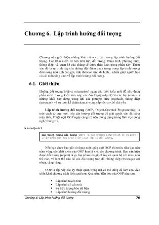 Bài giảng Lập trình hướng đối tượng C++ - Chương 6: Lập trình hướng đối tượng