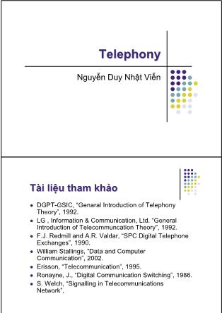 Bài giảng Telephony - Chapter 1: Overview - Nguyễn Duy Nhật Viễn