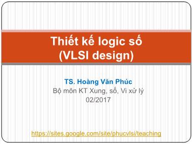 Bài giảng Thiết kế logic số - Chương 2: Ngôn ngữ VHDL (Phần 3) - Hoàng Văn Phúc
