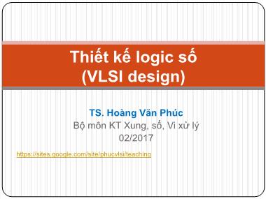 Bài giảng Thiết kế logic số - Chương 2: Ngôn ngữ VHDL (Phần 4) - Hoàng Văn Phúc