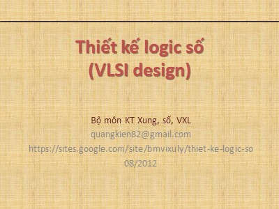 Bài giảng Thiết kế logic số - Chương II: Ngôn ngữ VHDL (Phần 2)