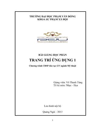 Bài giảng Trang trí ứng dụng 1 - Võ Thanh Tùng