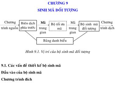 Bài giảng Trình biên dịch - Chương 9: Sinh mã đối tượng