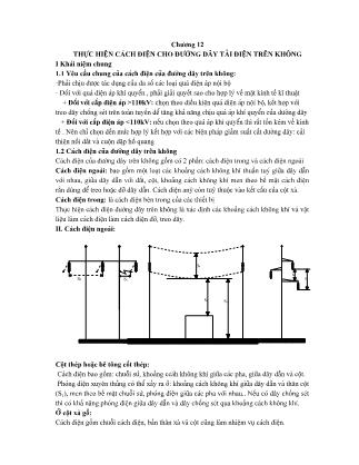 Bài giảng Vật liệu điện - Chương 12: Thực hiện cách điện cho đường dây tải điện trên không