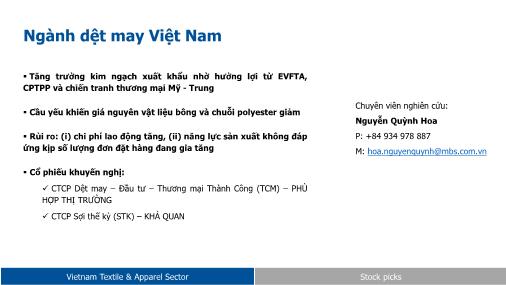 Báo cáo Ngành dệt may Việt Nam - Nguyễn Quỳnh Hoa