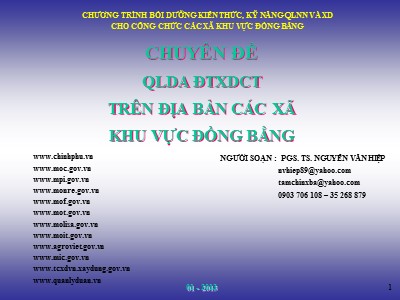 Chuyên đề Quản lý dự án xây dựng công trình trên địa bàn các xã khu vực đồng bằng - Nguyễn Văn Hiệp