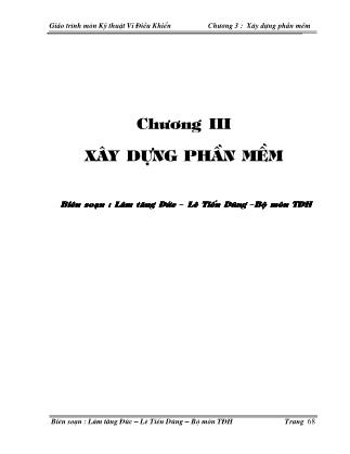 Giáo trình Kỹ thuật vi điều khiển - Chương III: Xây dựng phần mềm - Lâm Tăng Đức