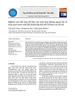 Nghiên cứu kết hợp dữ liệu của máy bay không người lái và máy quét laser mặt đất thành lập bản đồ 3D khu vực đô thị