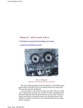 Bài giảng Điện tử căn bản - Chương 15: Khối Casssette & Bộ cơ - Xuân Vinh