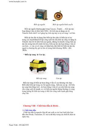 Bài giảng Điện tử căn bản - Chương 8: Chất bán dẫn & Diode - Xuân Vinh