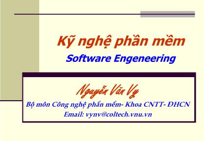 Bài giảng Kỹ nghệ phần mềm - Bài 7: Thiết kế hướng đối tượng - Nguyễn Văn Vỵ