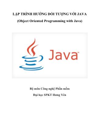 Bài giảng Lập trình hướng đối tượng với Java