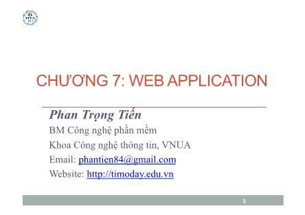 Bài giảng Lập trình .NET với VB.NET - Chương 7: Web Application - Phan Trọng Tiến