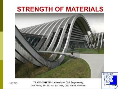 Bài giảng Strength of materials - Chapter 3: Axially loaded members - Trần Minh Tú