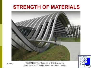Bài giảng Strength of materials - Chapter 4: State of Stress and Strength Hypothese - Trần Minh Tú
