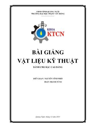 Bài giảng Vật liệu kỹ thuật - Nguyễn Vĩnh Phối