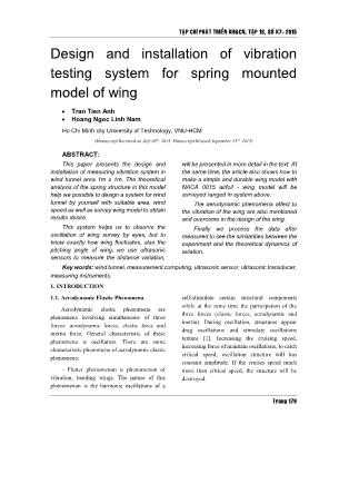 Design and installation of vibration testing system for spring mounted model of wing